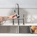 Ver imagem 2 de Torneira para Cozinha Gourmet Inox Misturador Extensível Duplo Comando Içá Pingoo.casa - Prata