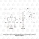 Ver imagem 6 de Torneira para Cozinha Gourmet Inox Misturador Extensível Duplo Comando Içá Pingoo.casa - Prata