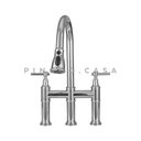 Ver imagem 3 de Torneira para Cozinha Gourmet Inox Misturador Extensível Duplo Comando Içá Pingoo.casa - Prata