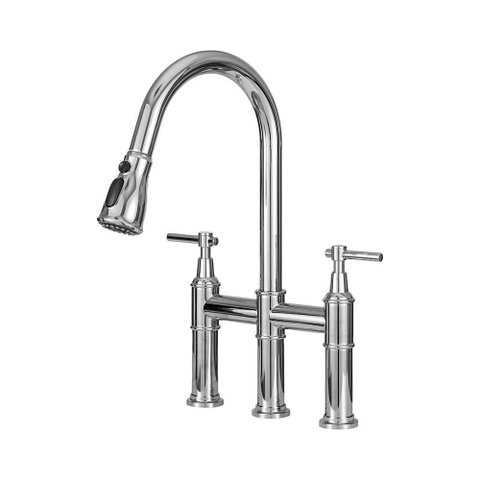 Torneira para Cozinha Gourmet Inox Misturador Extensível Duplo Comando Içá Pingoo.casa - Prata