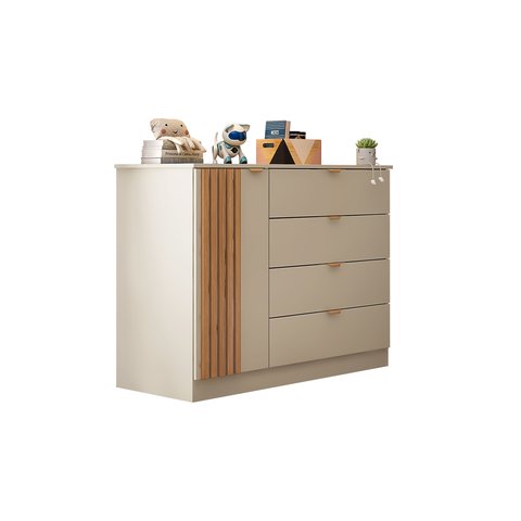 Cômoda Sapateira 3 Gavetas 1 Porta Organizadora Infantil Ayla Off White - Phoenix Baby