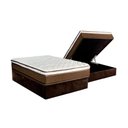 Ver imagem 1 de Cama Box Baú Casal: Colchão Molas Ensacadas Luckspuma MasterPocket Caribe + Base CRC Suede Brown(