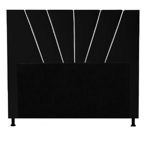 Cabeceira Cama Box Queen Dallas 160 Cm Suede Preto MV Estofados