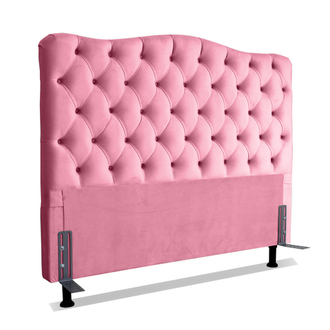 Cabeceira Para Cama Box King 1,98 M Realeza:Suede Rosa Claro