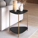 Ver imagem 2 de Mesa Lateral para Sala de Estar Pés Metálicos Adek A03 Nero Dourado - Lyam Decor