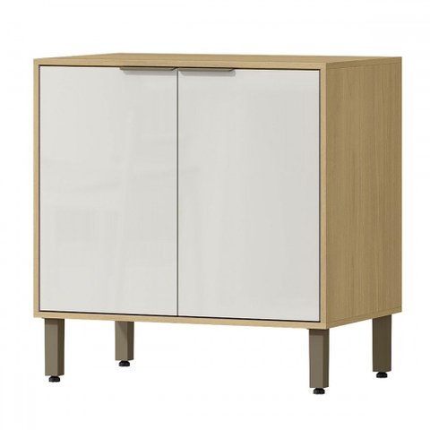 Balcão de Cozinha 80 Cm Estela 2 Portas Castanho/off White - Pnr Móveis