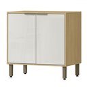 Ver imagem 1 de Balcão de Cozinha 80 Cm Estela 2 Portas Castanho/off White - Pnr Móveis