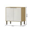 Ver imagem 3 de Balcão de Cozinha 80 Cm Estela 2 Portas Castanho/off White - Pnr Móveis