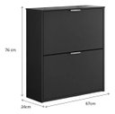 Ver imagem 5 de Sapateira Preta 2 Portas Basculantes 12 Pares Organizador de Calçados para Quarto
