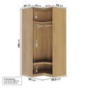 Ver imagem 3 de Guarda Roupa de Canto Reto Modular 95cm Porta Reflecta e Cabideiros Jade CabeCasa MadeiraOriginals