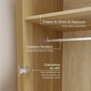 Ver imagem 5 de Guarda Roupa de Canto Reto Planejado 95cm Porta Reflecta e Cabideiros Jade CabeCasa MadeiraOriginals Bege