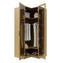 Ver imagem 7 de Guarda Roupa de Canto Reto Planejado 95cm Porta Reflecta e Cabideiros Jade CabeCasa MadeiraOriginals Bege