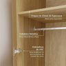Guarda Roupa de Canto Reto Modular 95cm Porta Reflecta e Cabideiros Jade CabeCasa MadeiraOriginals - 5