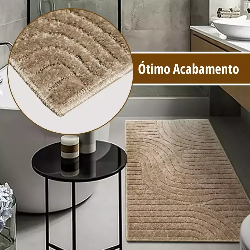 Ver imagem 3 de 1 Tapete Banheiro Antiderrapante Grande 50x100 Js Sd M03