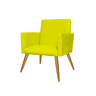 Kit 4 Poltronas Decorativas Nina Tecido Suede Taclas Decor:Amarelo - 2