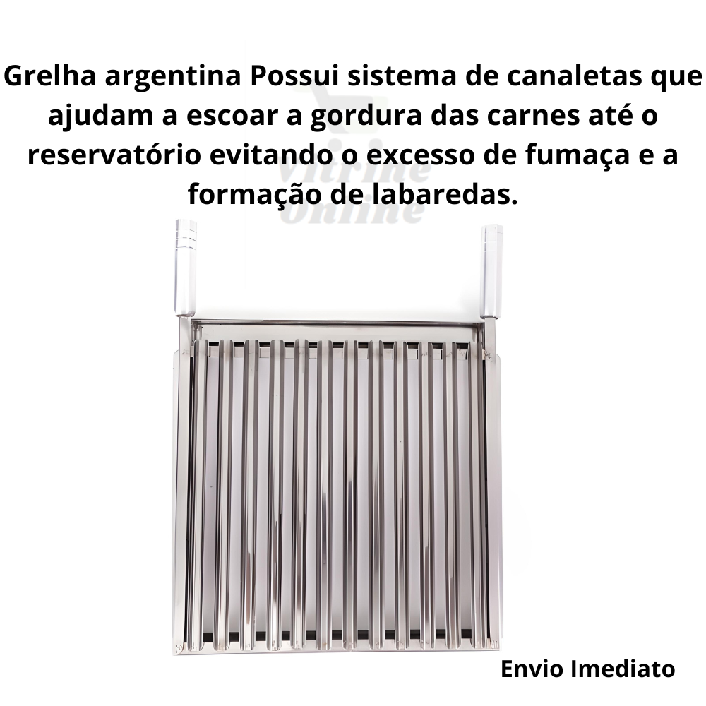 Grelha Argentina Churrasco Parrila Inox Reforçada 60 X 50 - 3