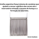 Ver imagem 3 de Grelha Argentina Churrasco Parrila Inox Reforçada 60 X 50
