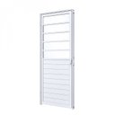 Ver imagem 1 de Porta de Alumínio Lambri 215x85cm com Travessa Mista e Vidro Mini Boreal Lucasa Abertura Esquerda Branco