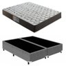 Cama Box Bipartido Casal Cinza Suede + Colchão Espuma D28 138x188x8 - 1