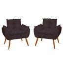 Ver imagem 1 de Kit 02 Cadeiras Poltronas Opala Suede Luxo Cor: Cinza