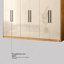 Ver imagem 4 de Guarda Roupa Venice 6 Portas, 4 Gavetas e 3 Cabideiros Cinamon Touch/off White - Demóbile