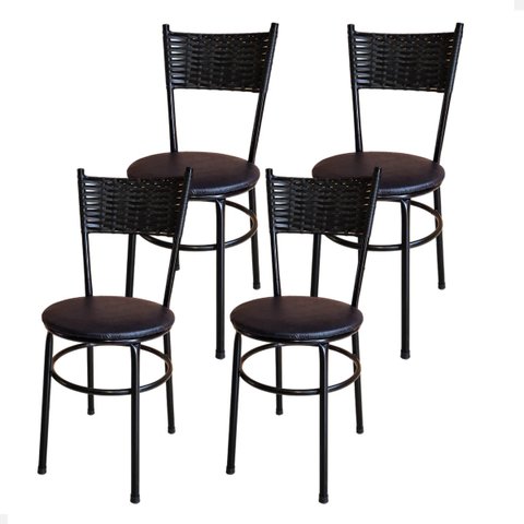 Conjunto 4 Cadeiras para Cozinha Viena:preto