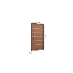 Porta Pivotante Lambri de Aluminio com Friso Puxador de 80cm 215x105 Lucasa Aluminio - 4