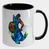 Caneca Branca com Interna Preta Y5 Orixá Ogum Desenho Colorido - 1