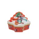 Ver imagem 6 de Jogo 2 Latas Decorativa Natal Multiuso Metal Tampa Árvore de Natal Personagens Merry Christmas 18cm