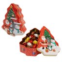 Ver imagem 1 de Jogo 2 Latas Decorativa Natal Multiuso Metal Tampa Árvore de Natal Personagens Merry Christmas 18cm