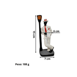 Zé Pelintra no Poste Imagem Orixá Em Resina 15 cm Axé Loja Mistica Zé Pelintra no Poste 15 cm - 6