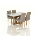 Ver imagem 2 de Conjunto Mesa de Jantar Pedro Art Assento com 4 Cadeiras 1,20 x 0,80 Marrom