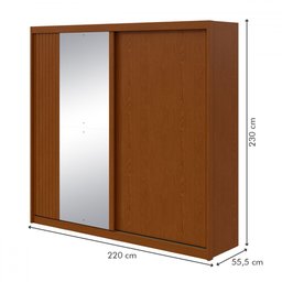 Guarda-roupa Casal Velaris 2 Portas com Espelho 100% Mdf Frassino/off White 65299.59 - Móveis Lopas - 5