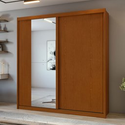 Guarda-roupa Casal Velaris 2 Portas com Espelho 100% Mdf Frassino/off White 65299.59 - Móveis Lopas - 1