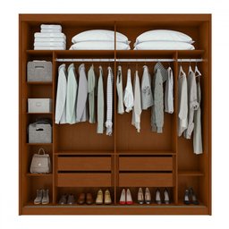 Guarda-roupa Casal Velaris 2 Portas com Espelho 100% Mdf Frassino/off White 65299.59 - Móveis Lopas - 4