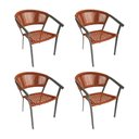 Ver imagem 1 de Kit 4 Cadeiras Gourmet Corda Náutica Laranja Terracota Base Alumínio Sofia Linha Plus