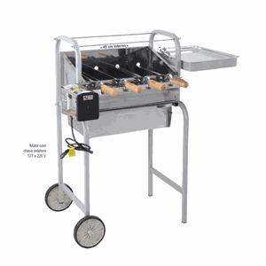 Churrasqueira Inox Lobo Mexicana Com 04 espetos