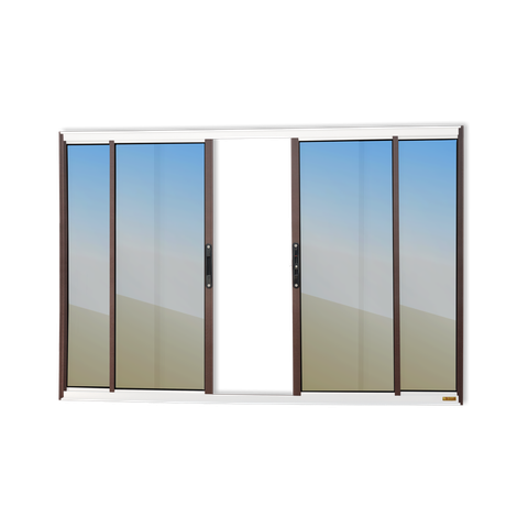 Janela Alumínio Confort 4F.100 x 150 V.Refl.Mix Corten Brimak