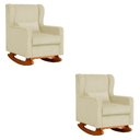 Ver imagem 1 de Kit 2 Poltrona Aurora Balanço Vovo Suede Marfim - Fm