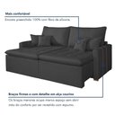 Ver mais imagens de Sofá Boston 3 Lugares Retrátil 220cm Cinza Veludo Kc Rei de Casa