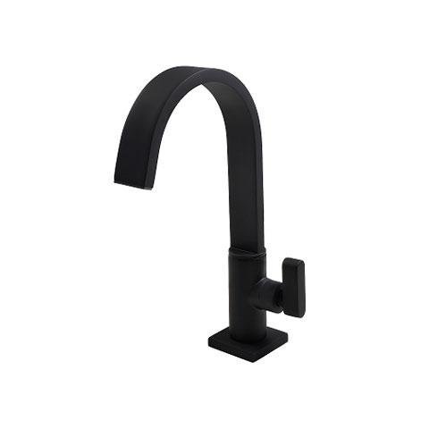 Torneira de Mesa para Lavatório Bica Móvel Preto Fosco - Perflex