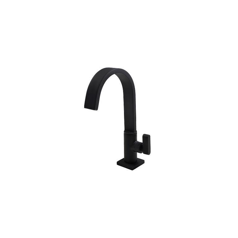 Torneira de Mesa para Lavatório Bica Móvel Preto Fosco - Perflex
