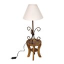 Ver imagem 2 de Abajur de Mesa em Ferro com Cúpula Artesanal Ouro Velho