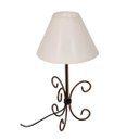 Ver imagem 1 de Abajur de Mesa em Ferro com Cúpula Artesanal Ouro Velho