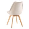 Kit 4 Cadeiras Charles Eames Leda Veludo Estofada Base Madeira - Bege - 3