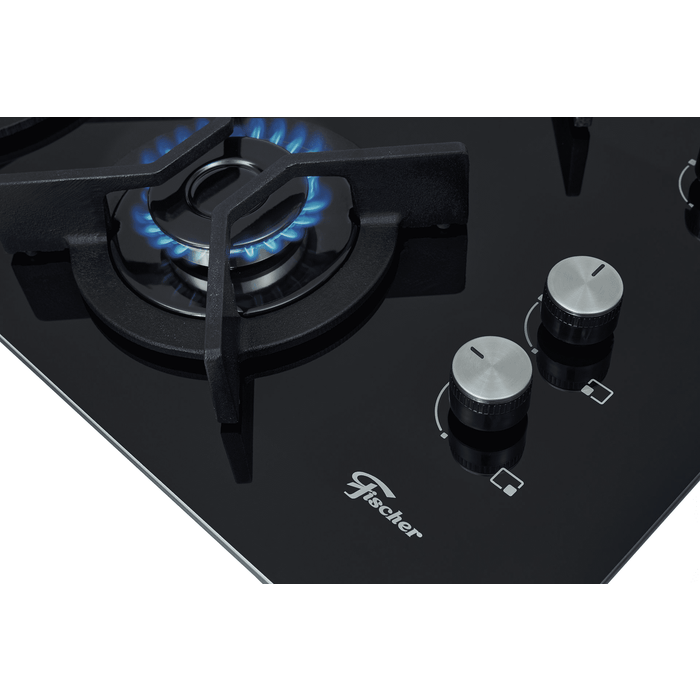 Cooktop Fischer 4q Tc Infinity Gás Mesa Vidro Preto - Alta Eficiência - 4