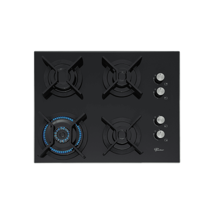 Cooktop Fischer 4q Tc Infinity Gás Mesa Vidro Preto - Alta Eficiência - 3