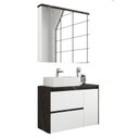 Ver imagem 3 de Gabinete de Banheiro 90cm com Cuba e Armário Ref 920 Cewal - Portoro/branco