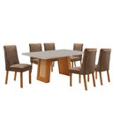 Ver imagem 2 de Mesa de Jantar Carolina 180cm Tampo MDF Vidro com 6 Cadeiras Yasmin