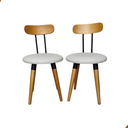 Ver imagem 3 de Kit 2 Cadeiras Ergonomica para Mesa de Jantar Cozinha Madeira com Fixação de Metal Off White